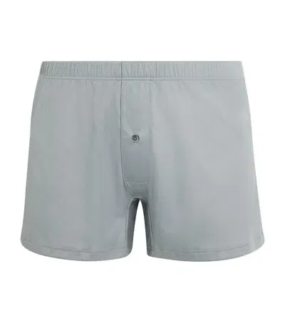 Zimmerli Cotton Sea Island Boxer Briefs In Blue