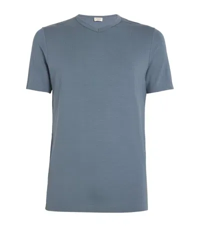 Zimmerli Pureness V-neck T-shirt In Blue