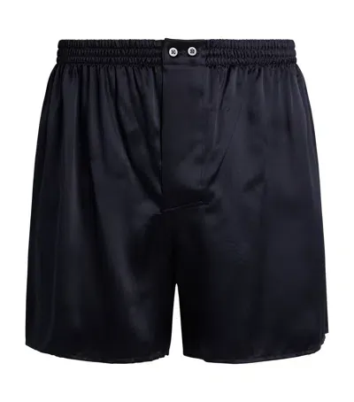 Zimmerli Silk Boxers In Navy