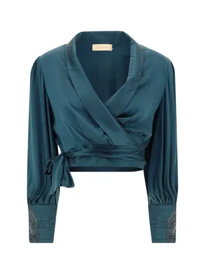 Zimmermann Blouse In Teal