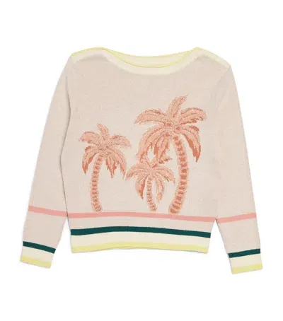 Zimmermann Kids' Cotton Palm Tree Ottie Sweater In Neutral