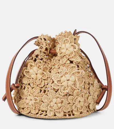 Zimmermann Floral Raffia Tote Bag In Neutrals