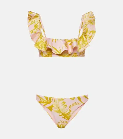 Zimmermann Golden Floral Bikini In Multicoloured