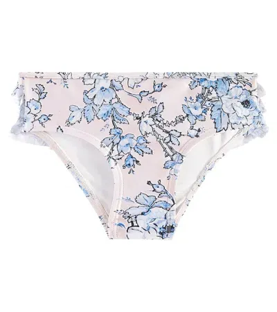 Zimmermann Kids' Halliday Floral Bikini Bottoms In Pink