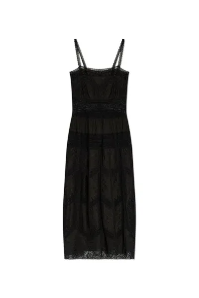 Zimmermann Halliday Tiered Paneled Lace And Cotton-gauze Maxi Dress In Black