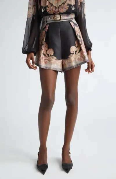 Zimmermann Illustration Tuck Short In Black