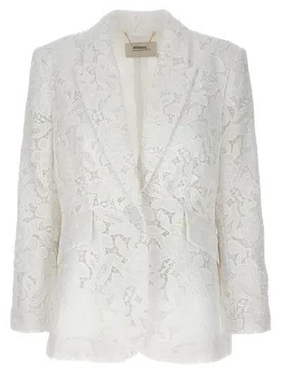 Zimmermann Natura Lace Jacket In Ivory