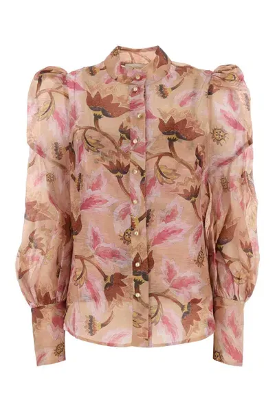 Zimmermann Illustration Floral Blouse In Myrtleeden