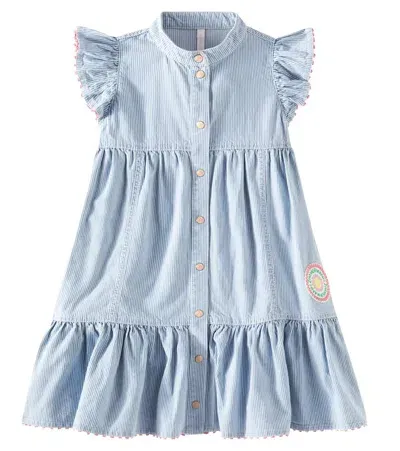 Zimmermann Kids' Wylie Striped Denim Dress In Blue