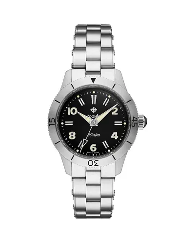 Zodiac Ref. 691 Manual Wind Stainless Steel Watch, 36mm In Black/silver