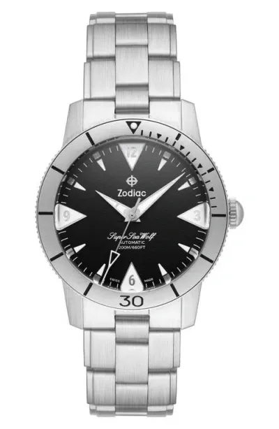 Zodiac Super Sea Wolf Bracelet Watch, 39mm In Silver