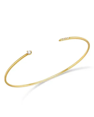 Zoë Chicco 14k Yellow Gold Prong Diamonds Diamond Cuff Bangle Bracelet