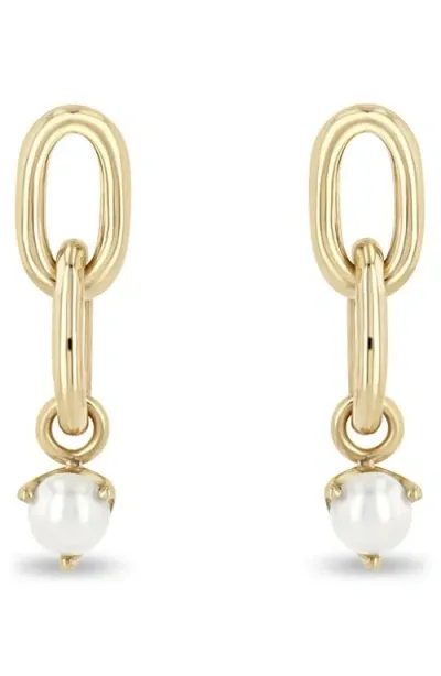 Zoë Chicco Cultured Pearl Drop Earrings In 14k Yellow Gold