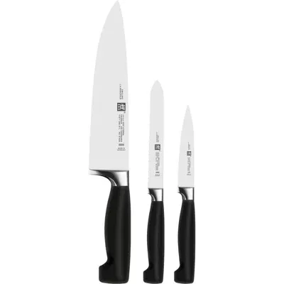 Zwilling Four Star 3-piece Starter Knife Set In Stainless Steel