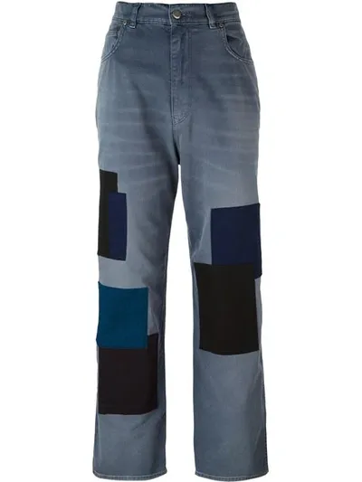 Golden Goose Kim Patchwork Boyfriend Jeans In Blue