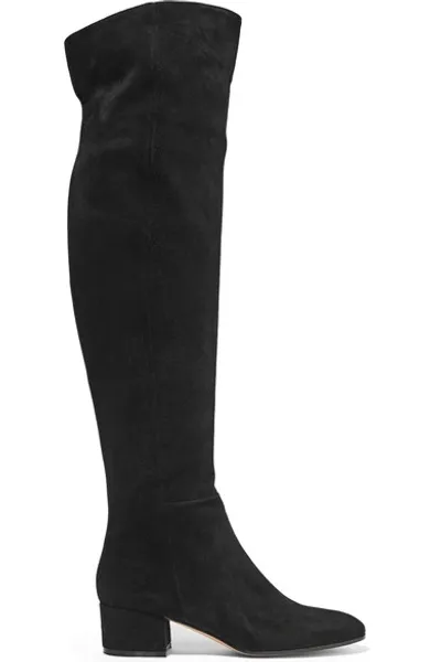 Gianvito Rossi Rolling Suede Over-the-knee Boots In Black