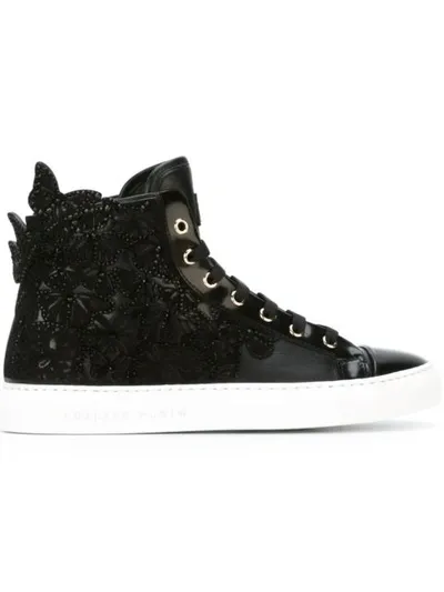 Philipp Plein Verzierte High-top-sneakers In Black