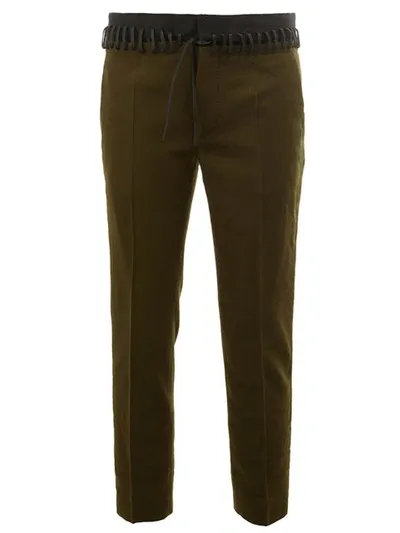 Haider Ackermann Laced Waistband Trousers In Green