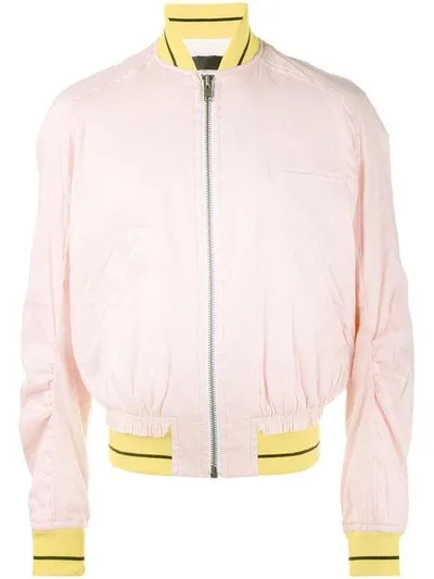 Haider Ackermann Pink Linen Bomber Jacket