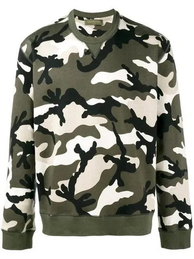 Valentino 'rockstud' Sweatshirt Mit Camouflage-print