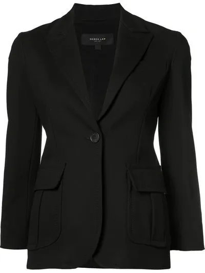 Derek Lam Cara Single Button Blazer In Black