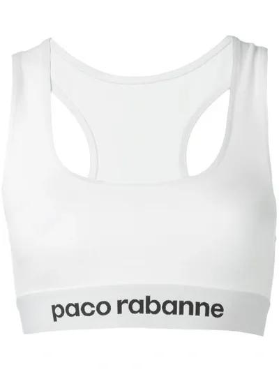 Rabanne White Logo Cropped Top