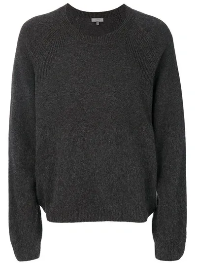 Lanvin Brushed Baby Alpaca And Merino Wool-blend Sweater In Grey