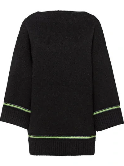 Prada Pullover Mit U-boot-ausschnitt In Black