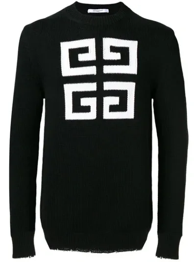 Givenchy Logo Cotton Sweater In Black