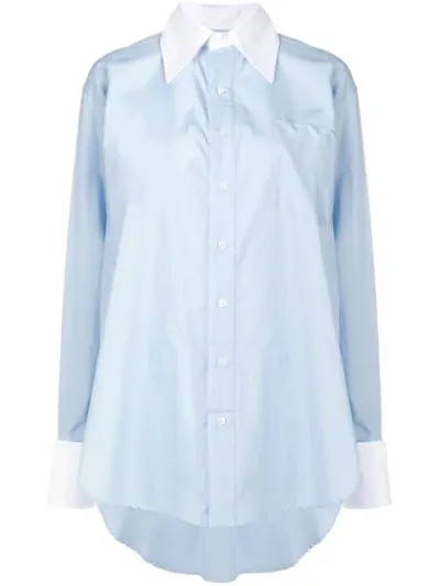 Matthew Adams Dolan Oversized Fit Poplin Shirt In Blue