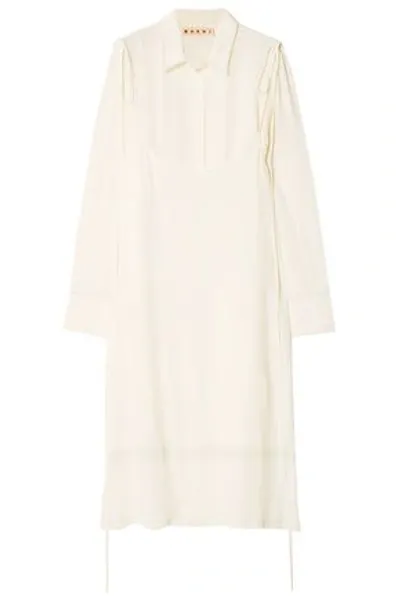 Marni Layered Crepe Midi Dress In Ivory