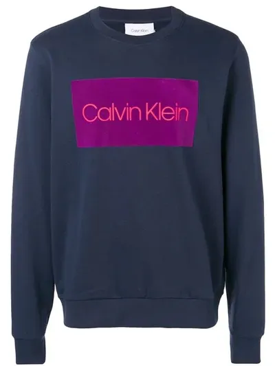 Calvin Klein Classic Logo Sweatshirt In Blue