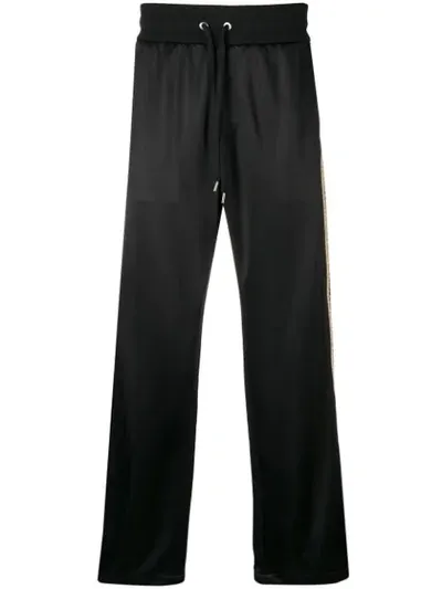 Versace Baroque Stripe Track Pants In Black