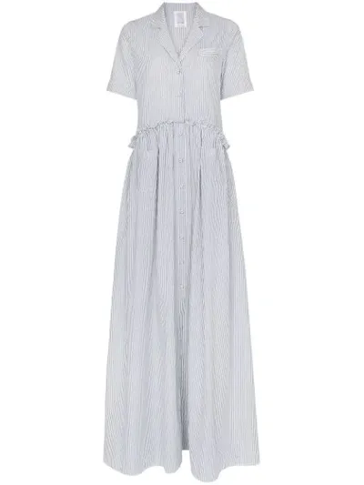 Rosie Assoulin Striped Button Down Maxi Dress In White