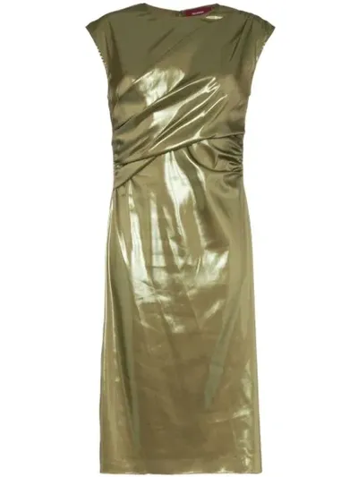 Sies Marjan Edie Laminated Wrap Dress In Green