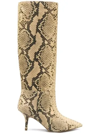 Yeezy Snake Effect Mid-calf Boots In Neutrals