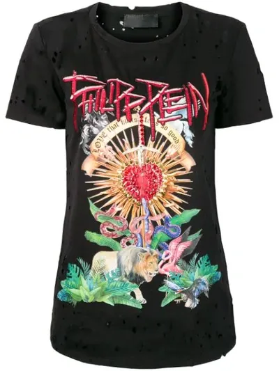 Philipp Plein Love That Hurts T-shirt In Black