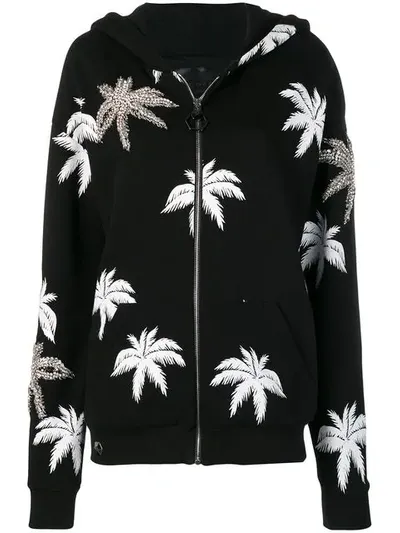 Philipp Plein Aloha Plein Embellished Hoodie In Black