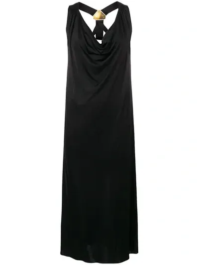 Versus Back Logo Plaque Dress In Black