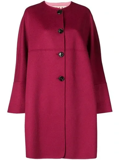 Marni Reversible Wool And Cashmere-blend Coat In Red