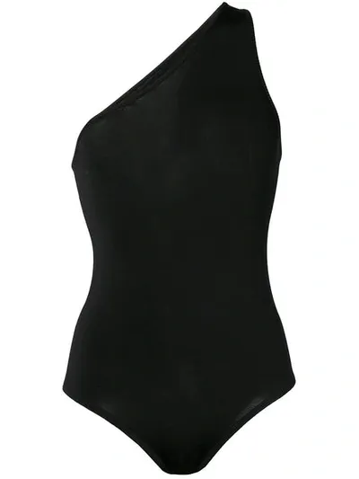 Forte Forte One-shoulder Bodysuit In Black