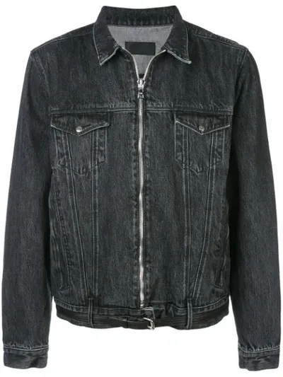 Rta Denim Zip Jacket In Black