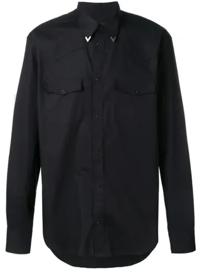 Roberto Cavalli Men's Slim-fit Dress Shirt In Black