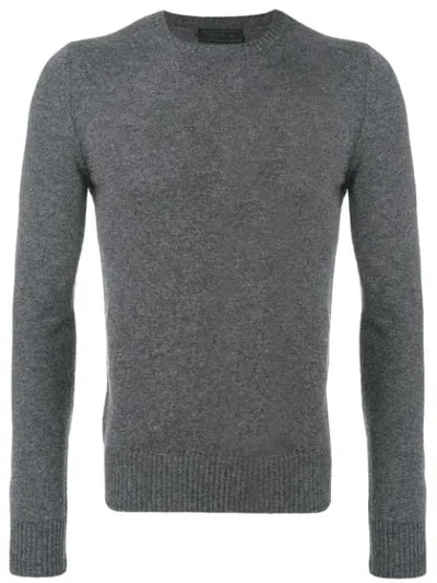 Prada Cashmere Crew Neck Jumper In F0480 Ardesia