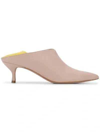 Golden Goose Simone Pumps In Grain Leather Lemon