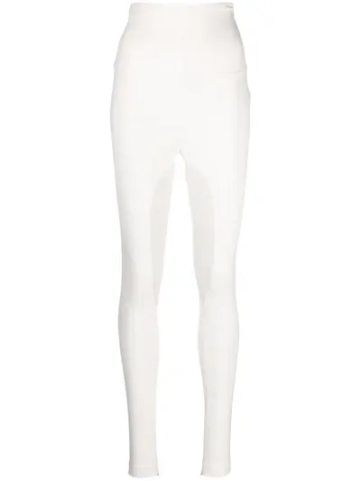 Philipp Plein Two-tone High-waisted Leggings In 白色