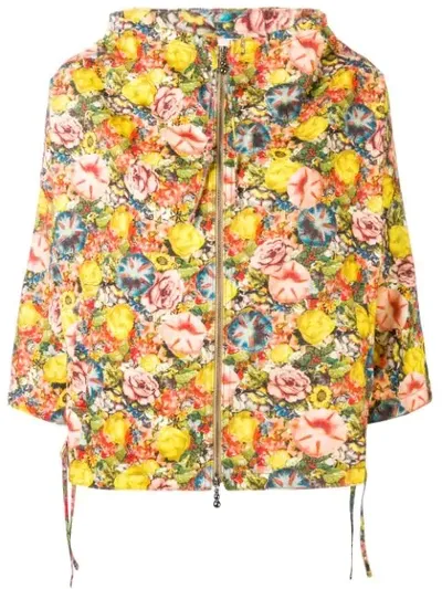 Marni Floral Hooded Jacket In Yellow