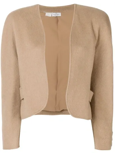 Pre-owned Valentino 1980's Open Short Jacket In Neutrals