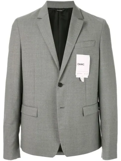 Oamc Logo Patch Blazer In Grey