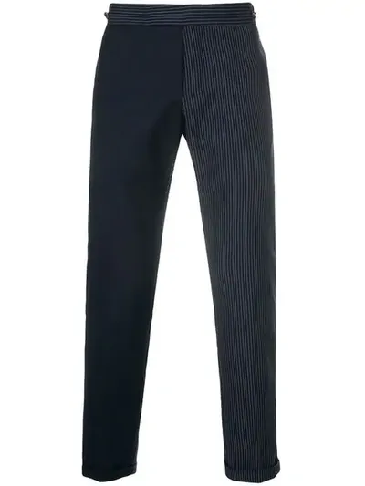 Thom Browne Fun-mix Pinstripe Skinny-fit Trouser In Blue